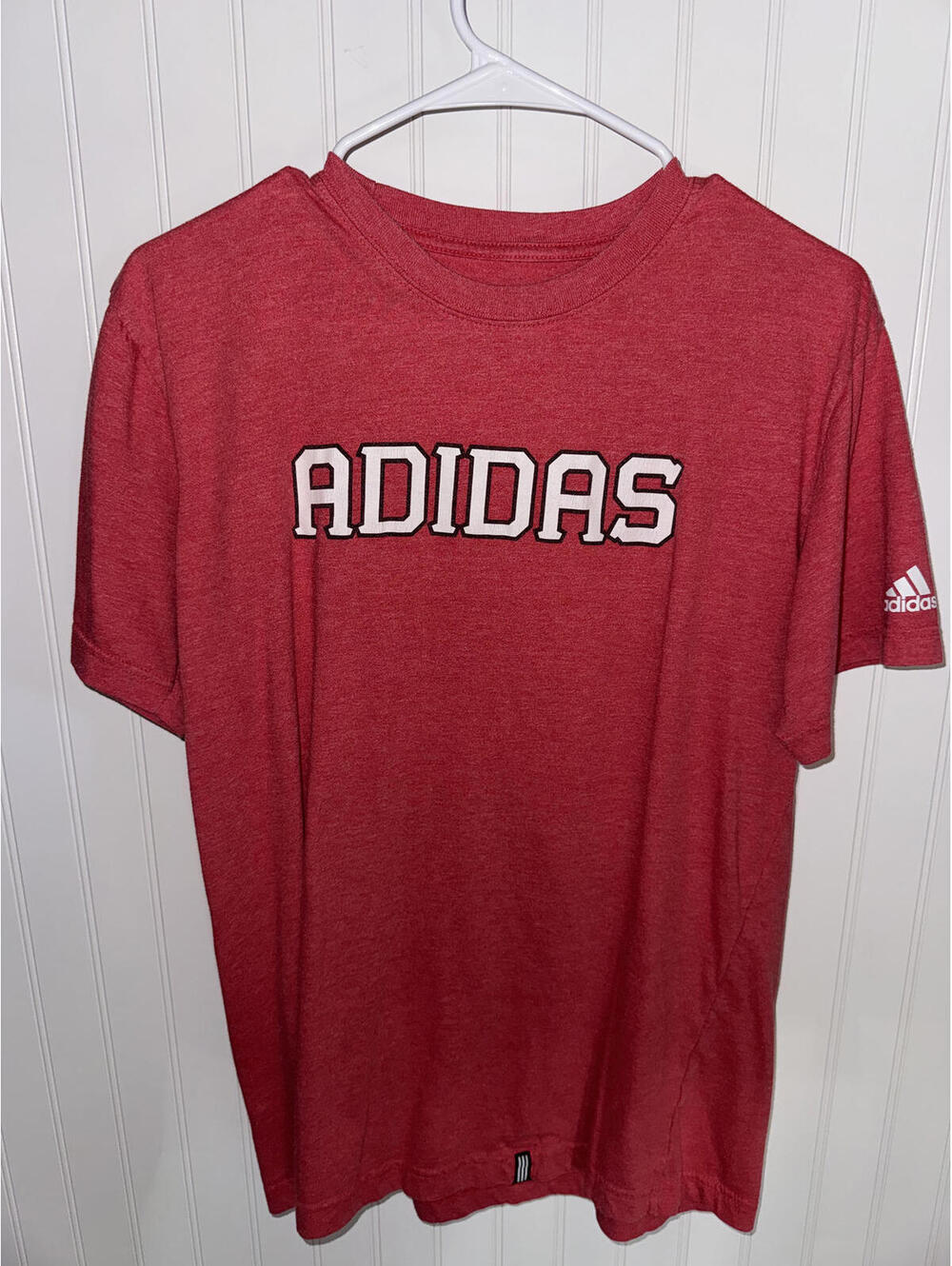 Mens Y2K Adidas Red Short Sleeve T-Shirt Size M Casual
